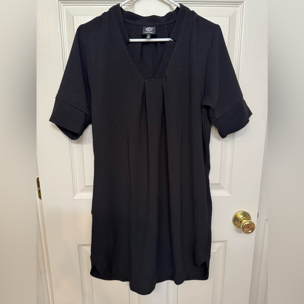 Bobeau Black Short Sleeve Shirt Dress with Pockets | Size S